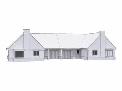 Neighborhood Houses P08 Low-poly 3D model