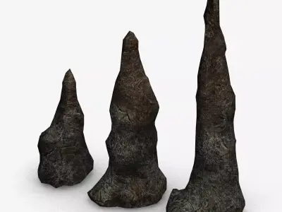 Stalagmite Set - Cracks 3D model