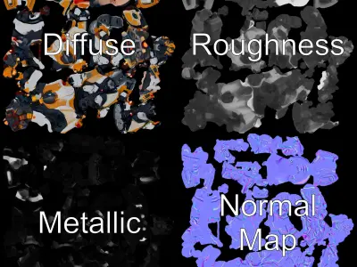 Futuristic Cyber Warrior Rigged and Animated Low-poly 3D model