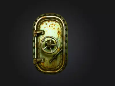 Submarine Hatch Door Low-poly 3D model