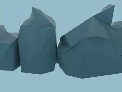 Stylized Low Poly Forest Rock Camp Environment Pack Low-poly 3D model