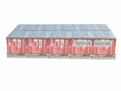 Industrial Warehouse Low-poly 3D model