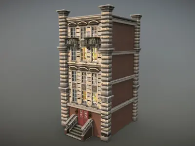 Gothic Building Low-poly 3D model