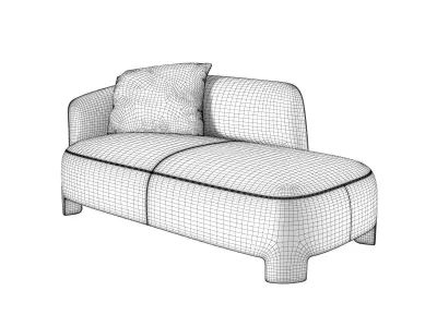 Taru 1 Arm Sofa 3D model