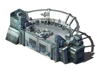 Spaceship - indoor - console 3D model