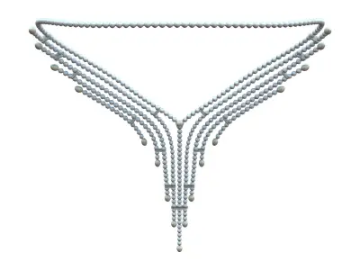 Modern White Pearl Bids Necklace Low-poly 3D model