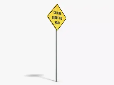 End of the Road Sign Low-poly 3D model