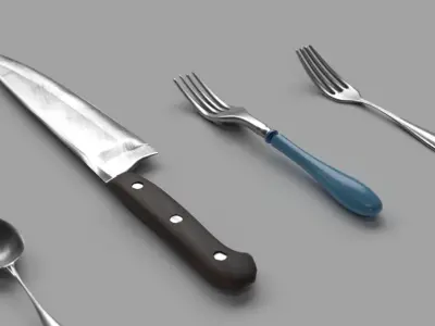 Echise Bruno Cutlery set v2 Updated Low-poly 3D model