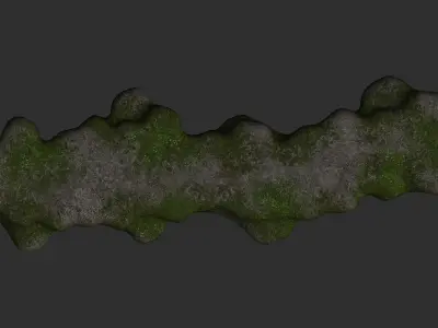Rock Walkway 1 - 4 Combo - Moss 1 Low-poly 3D model