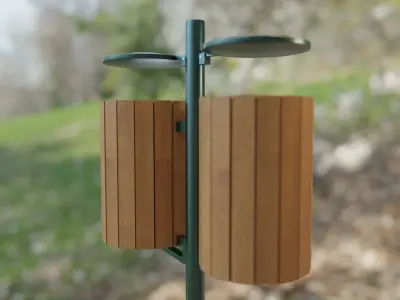 Trash Cans - Outdoor Street Furniture Low-poly 3D model