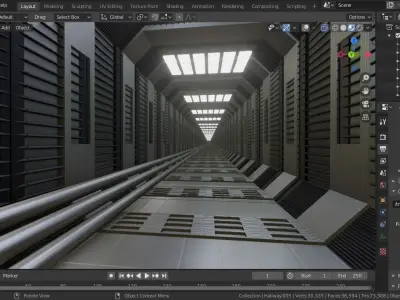 Sci-Fi Hallway 3D model