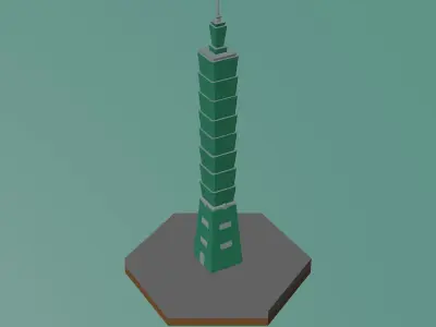 Pack Landmarks miniatures  Low-poly 3D model
