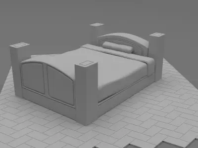 Stilized Bed 3D model