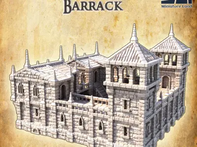 Imperial Barracks Tabletop Terrain 28 MM 3D print model