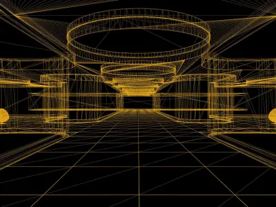 Futuristic Hallway 001 UE4 3D model