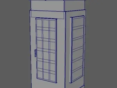 Traditional British Telephone box Low-poly 3D model