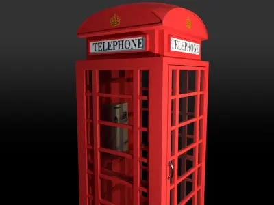 Low-poly Call-box Low-poly 3D model