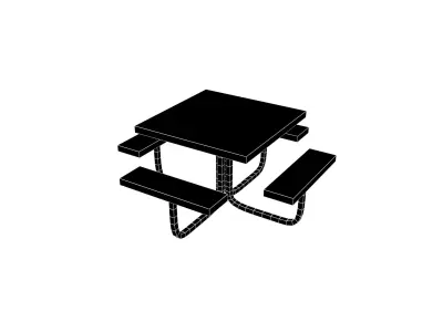 Park Table v1 002 Low-poly 3D model