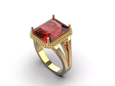 ring emerald   Free 3D print model