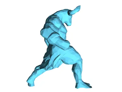 Buffalo Warrior Low Poly 3D print model