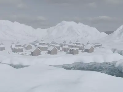 Winter Village 3D model