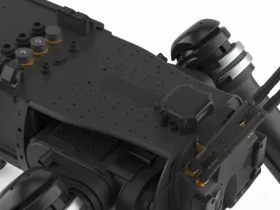  Robot Quadruped Mobile Platform Black Grey Simplified 
