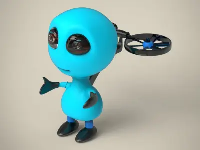 Alien robot Low-poly 3D model