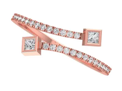 Solitaire Women Light Weight Princess Stone Band Ring 3D print model buy