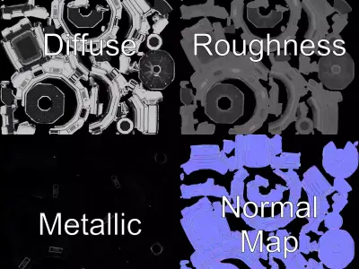 SciFi Power Core model pack Low-poly 3D model