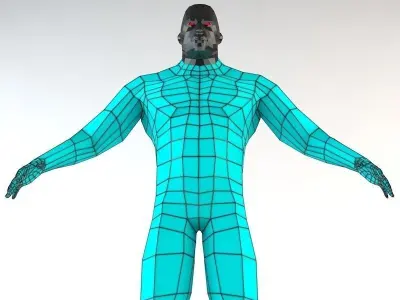 Futuristic Male Human Game Character Low-poly 3D model