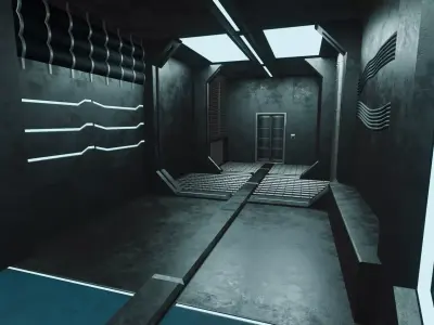 Sci-Fi Interior Modular Kit - 2 Styles - LowPoly - GameReady Low-poly 3D model