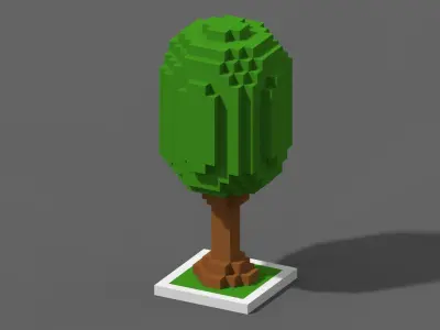 Tree Voxel - 2 Low-poly 3D model