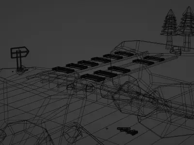 Cartoon Game Platform Low-poly 3D model