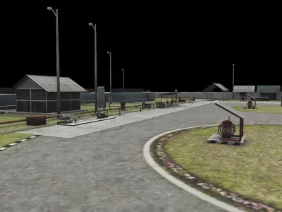 PERTAMINA Oil Factory Low-poly 3D model