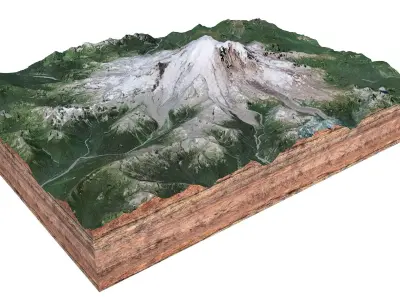 Mount Rainier Washington USA 3D model
