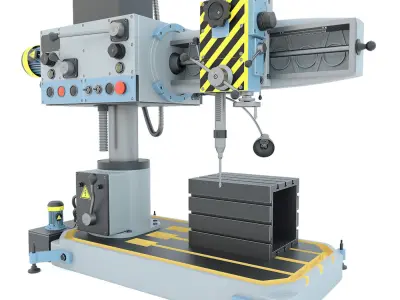 Machine tool radial drilling press 2K52 3D model