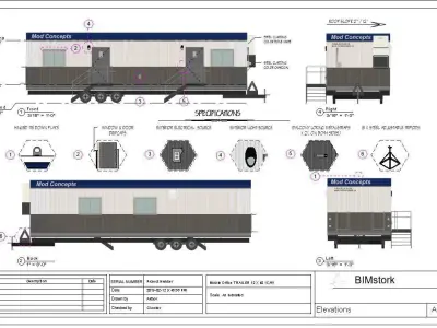 Trailers collection with details for Site Construction   3D Model Pack
