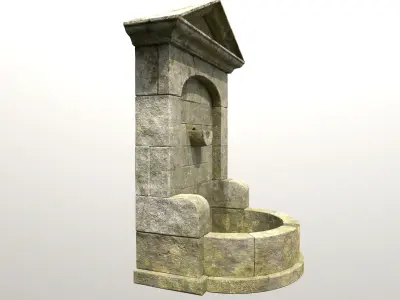 Old country fountain 3D model