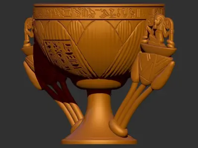 Tutankhamun Lotus Alabaster chalice 3d print model 3D print model