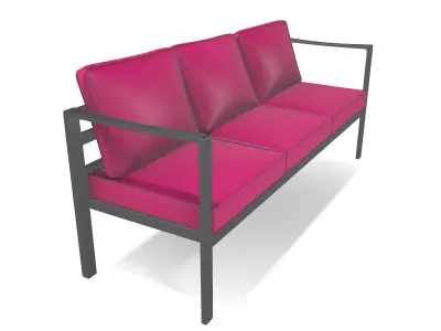 out bench sling fabric 005 Low-poly 3D model