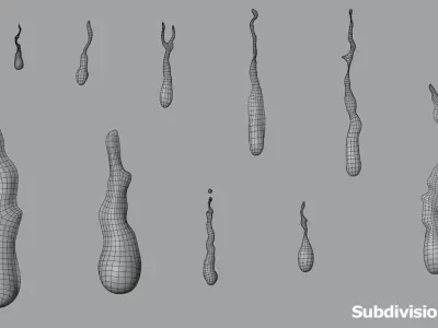 10 Water Drop 3D model - Set of Water Droplets 3D model 3D model