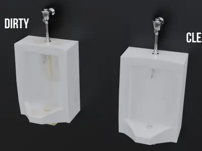 Dirty Urinal Low-poly 3D model