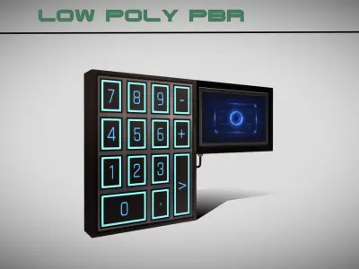 Sci-fi Security Keypad Low-poly 3D model