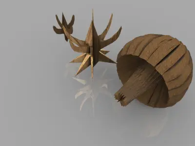 Heneturianer Spacestations Low-poly 3D model