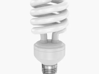 Fluorescent light bulb Low-poly 3D model