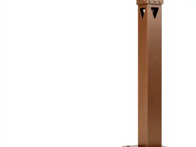 Rusty Metal Bollard D Model Pack Low-poly 3D model