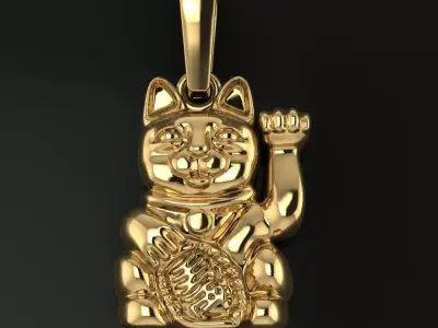 Lucky Cat Pendant 3D print model