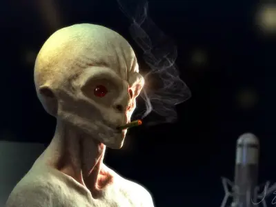 Grey Alien Bust 3D Model 3D model