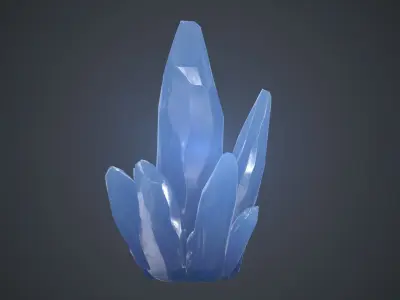 Blue Crystal PBR Game Ready Low-poly 3D model
