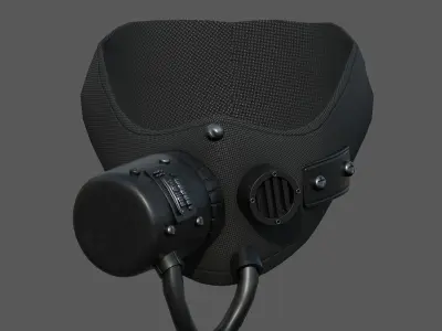 Gas mask respirator scifi futuristic military combat  Low-poly 3D model